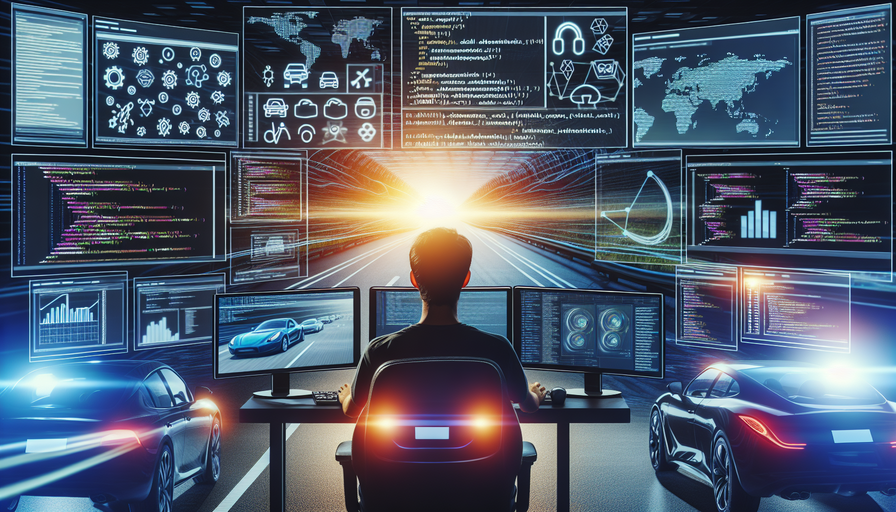 Professional automotive technology illustration